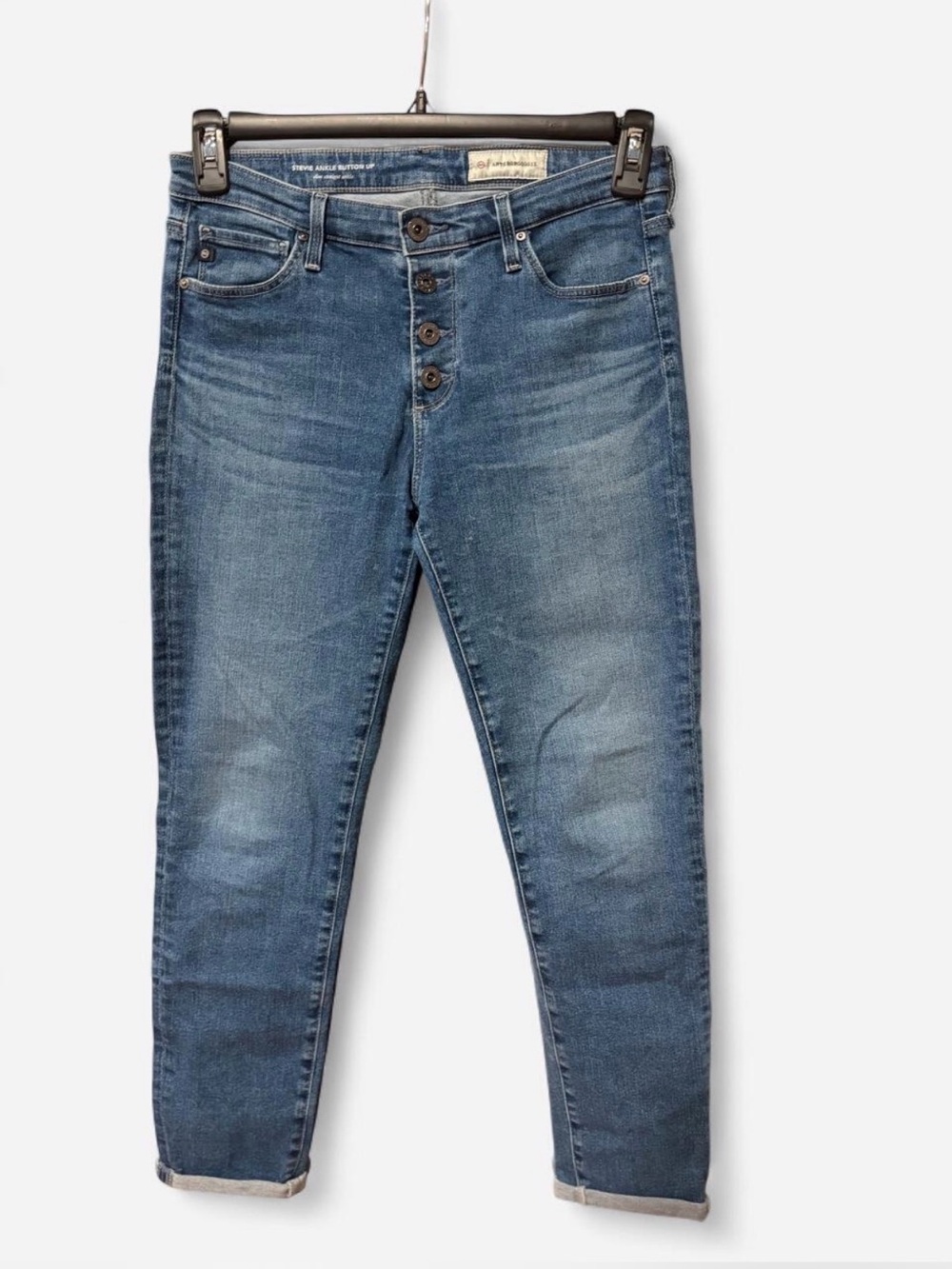 AG Goldschmied size 28R Stevie ankle straight button fly jeans